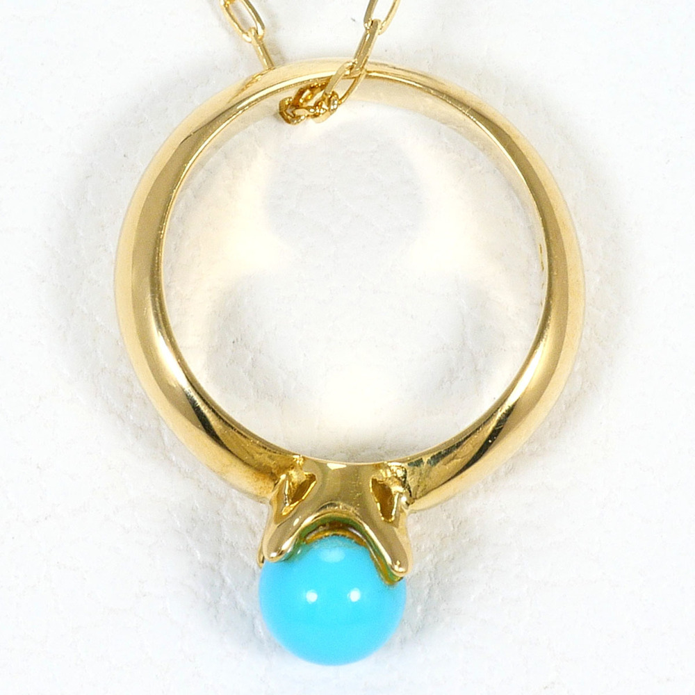 VINTAGE 18k Gold Turquoise Necklace
